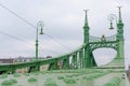 Liberty Bridge or Freedom Bridge in Budapest, Hungary, connects Buda and Pest across the River Danube Royalty Free Stock Photo