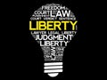 Liberty bulb word cloud collage Royalty Free Stock Photo
