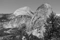 Liberty Cap  and half dome in black and white Royalty Free Stock Photo