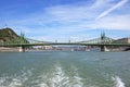 Liberty and Elisabeth bridge on Danube river Budapest Royalty Free Stock Photo