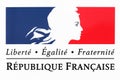 Liberty, equality, fraternity sign and the national motto of France