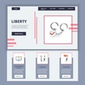 Liberty flat landing page website template. Threatening letter, violence, bullying. Web banner with header, content and Royalty Free Stock Photo