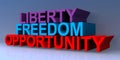 Liberty freedom opportunity on blue Royalty Free Stock Photo