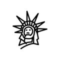 Black line icon for Liberty, statue and york Royalty Free Stock Photo