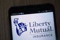 Liberty Mutual Insurance Group logo displayed on a modern smartphone