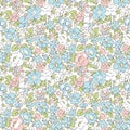 Liberty pattern. Millefleurs Elegant hand drawn floral pattern with small flowers Royalty Free Stock Photo