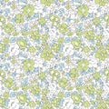 Liberty pattern. Millefleurs Elegant hand drawn floral pattern with small flowers Royalty Free Stock Photo
