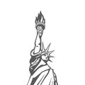 Liberty statue monument vector silhouette.USA New York Patriotic symbol design element Royalty Free Stock Photo