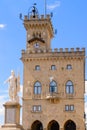 Liberty statue and public palace, San Marino republic, Italy