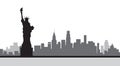 Liberty Statue Silhouette United States New York City View