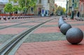 The liberty street square in Timisoara