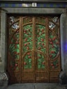 Liberty style door, Art Nouveau in Turin city, Italy Royalty Free Stock Photo