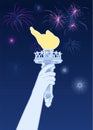 Liberty torch fireworks Royalty Free Stock Photo