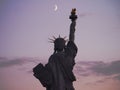 The Statue of Liberty under Paris moonlight