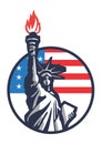 Liberty usa illustration logo vector art