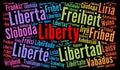 Liberty word cloud in different languages Royalty Free Stock Photo
