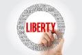 Liberty word cloud with marker Royalty Free Stock Photo