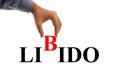 Libido concept with letters on a white background