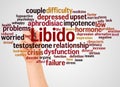 Libido word cloud and hand with marker concept Royalty Free Stock Photo