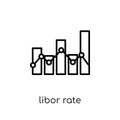 Libor rate icon. Trendy modern flat linear vector Libor rate icon on white background from thin line Business collection Royalty Free Stock Photo