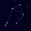 Vector starry sky with constellation Libra Royalty Free Stock Photo
