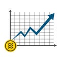 Libra coin concept growth chart on white background.vector Illustrator