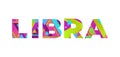 Libra Concept Retro Colorful Word Art Illustration Royalty Free Stock Photo