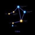 Libra Constellation Space Stars Background. Vector