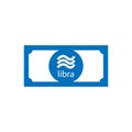Libra cryptocurrency banknote vector icon, flat illustration Royalty Free Stock Photo