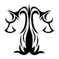 Libra graphic icon. Zodiac sign. Design element for the horoscope and astrological forecast drawn in black Royalty Free Stock Photo