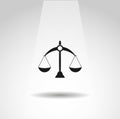 Libra icon. Scales icon, simple Libra icon Royalty Free Stock Photo