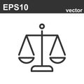 Libra icon. Law and judgement line icon. Vector object