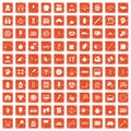 100 libra icons set grunge orange