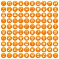 100 libra icons set orange
