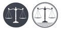 Libra, judicial scales logo. Notary, justice, lawyer icon or symbol.