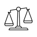 Libra line icon. Scales. Equality. Pictogram isolated on a white background Royalty Free Stock Photo