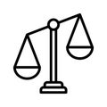 Libra line icon. Weigher for justice and arbitrate or Libra outline logo vector. Editable stroke