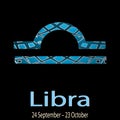 Libra. Ornamental decorative vector Zodiac sign. Astrological p