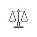 Libra, scale line icon, outline vector sign Royalty Free Stock Photo