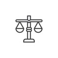 Libra scales outline icon