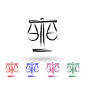 Libra sketch style multi color icon. Simple thin line, outline vector of banking icons for ui and ux, website or mobile Royalty Free Stock Photo