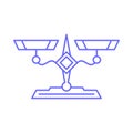 Libra star sign Scales astrological symbol, logo, emblem. Thin line geometric illustration. Outline zodiac symbol Scales of Royalty Free Stock Photo