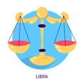 Libra zodiac, astrology and horoscope sign. Mythology symbol.