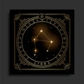 Libra zodiac constellation symbol with modern, esoteric and boho styles