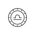 Libra zodiac outline icon