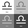 Libra zodiac set sign. Astrological symbol. Vector icon on white Royalty Free Stock Photo