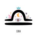 Libra. Zodiac sign. Astrological horoscope signs on white background. Stylized symbol Royalty Free Stock Photo