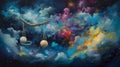 Libra Zodiac sign background wallpaper design, horoscope star symbol, beautiful, Generative AI Royalty Free Stock Photo