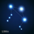 Libra Zodiac Sign of the Beautiful Bright Stars Royalty Free Stock Photo