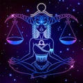 Libra zodiac sign, horoscope symbol, vector illustration Royalty Free Stock Photo